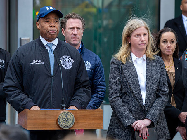 New York Mayor Eric Adams, NYPD Commissioner Jessica Tisch and NYPD Deputy Commissioner of