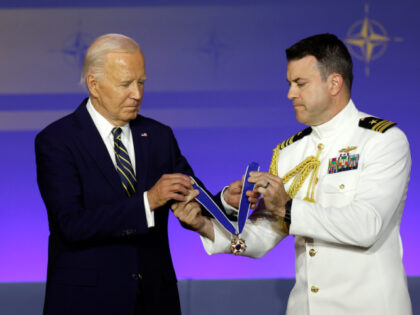 U.S. President Joe Biden awards the Presidential Medal of Freedom to NATO Secretary Genera