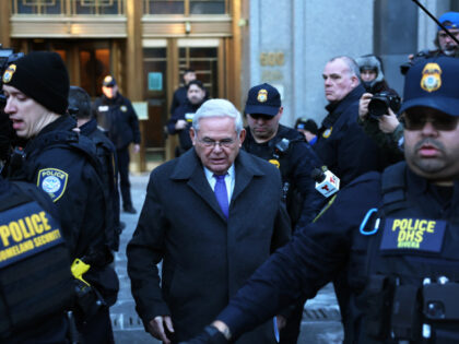 Former Sen. Bob Menendez (D-NJ) departs Manhattan Federal Court after his sentencing on Ja