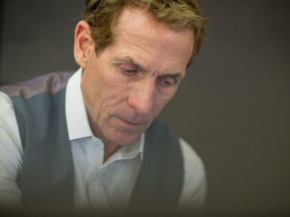 BRISTOL, CT - AUGUST 30: Sports journalist and television personality, Skip Bayless prepar