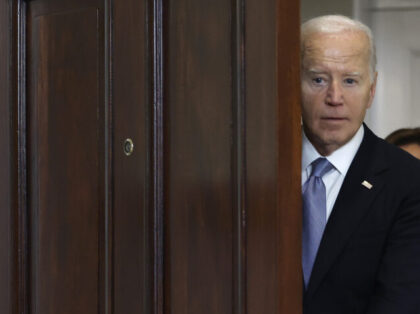 WASHINGTON, DC - JULY 14: U.S. President Joe Biden arrives to deliver remarks on the assas