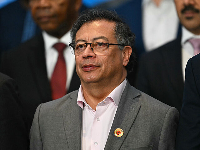 Colombia's President Gustavo Petro is pictured during the group photo after attending the