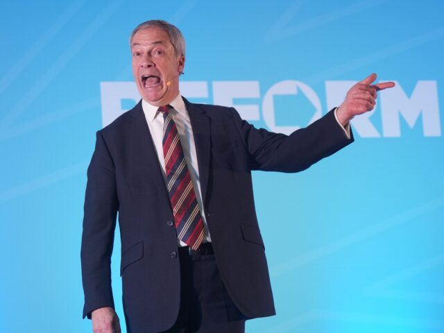 Reform UK leader Nigel Farage speaking during the Reform UK East of England conference at