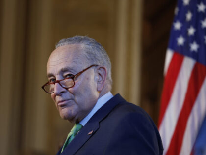 WASHINGTON, DC - JANUARY 22: U.S. Senate Minority Leader Chuck Schumer (D-NY) speaks durin