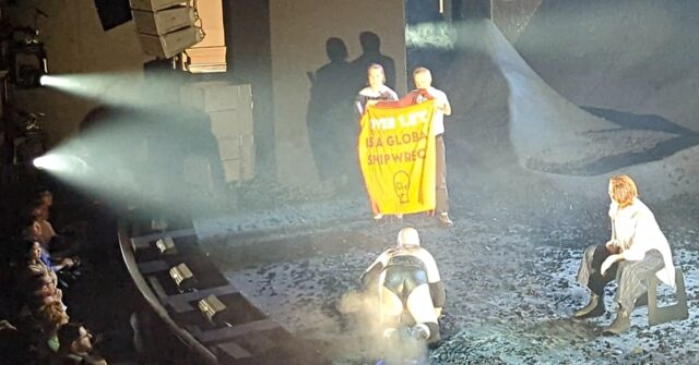 WATCH: Climate Doomers Fire Confetti Cannon at Sigourney Weaver London Play