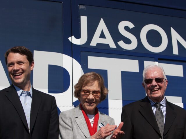 (L to R) Georgia Democratic gubernatorial candidate and State Sen. Jason Carter campaigns