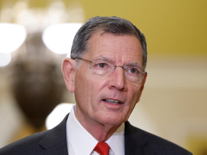 U.S. Sen. John Barrasso (R-WY) arrives for the Senate Republican leadership elections at t