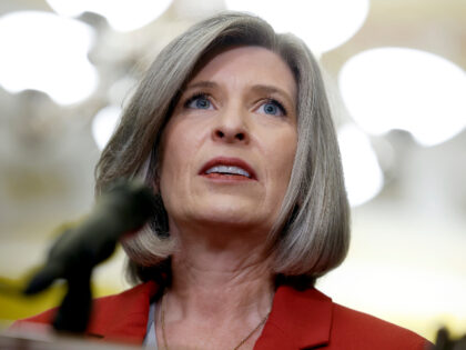 Sen. Joni Ernst (R-IA) speaks during a news conference following the weekly Senate Republi