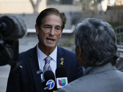 Nathan Hochman, Los Angeles County District Attorney, speaks to the media after Lombardo P