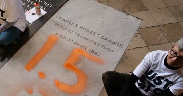 Just Stop Oil Radicals Deface Charles Darwin's Grave