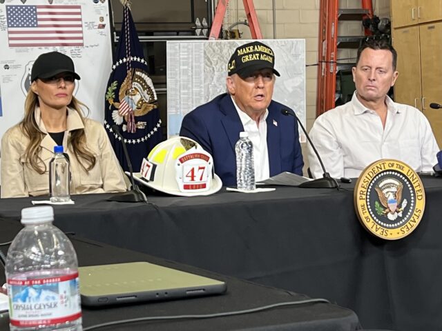 First Lady Melania Trump, President Donald Trump, and Ambassador Richard Grenell at a town