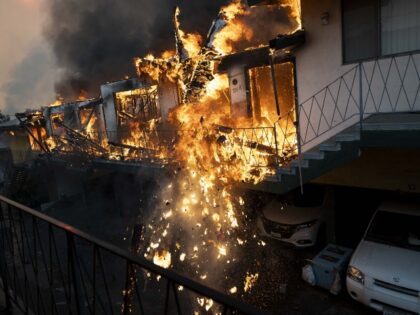 apartments burning in the Eaton Fire