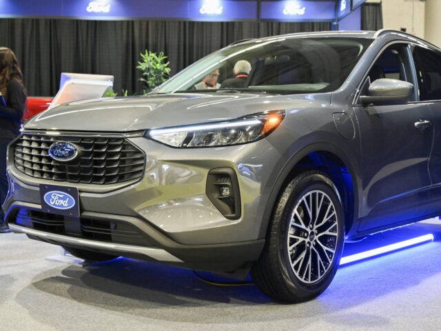 A 2024 Ford Escape sports utility vehicle (SUV) during the Montreal Electric Vehicle Show