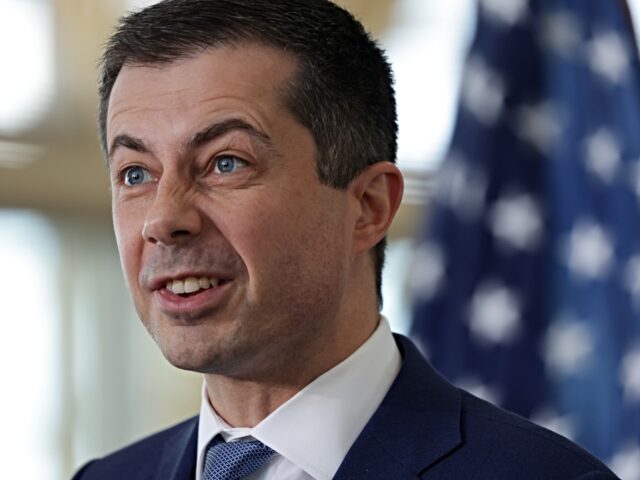 ARLINGTON, VIRGINIA - NOVEMBER 21: U.S. Secretary of Transportation Pete Buttigieg speaks