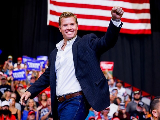 BOZEMAN, MONTANA - AUGUST 9: Montana Republican U.S. Senate candidate Tim Sheehy walks up