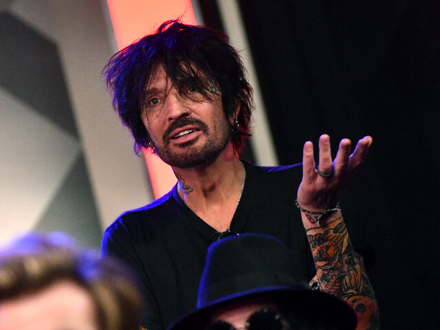 LOS ANGELES, CALIFORNIA - DECEMBER 04: Tommy Lee of M?tley Cr?e speaks during the press co