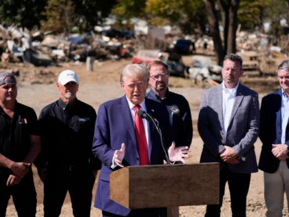 FILE - Republican presidential nominee former President Donald Trump delivers remarks on t