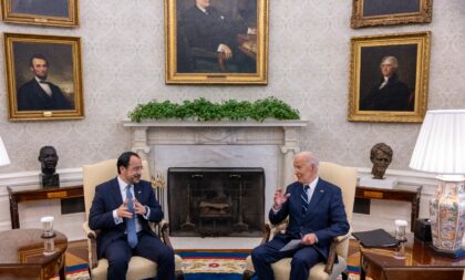 Cypriot President Nikos Christodoulides (L) met United States President Joe Biden in Octob