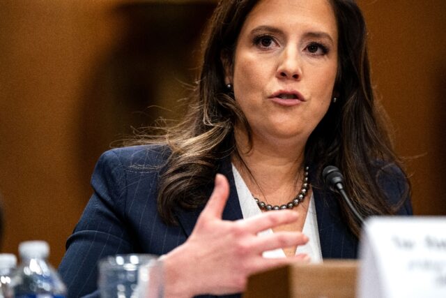 Elise Stefanik testifies before the US Senate Foreign Relations Committee on January 21, 2