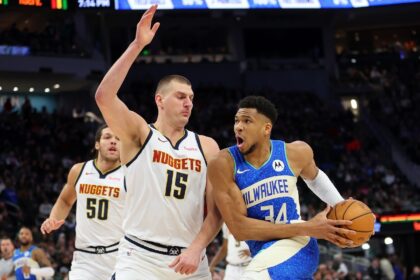 Milwakee's Giannis Antetokounmpo, right, and Denver's Nikola Jokic, left, were the top vot