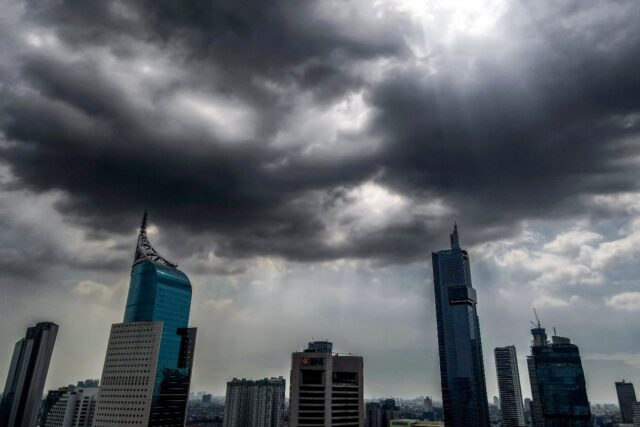 Storm clouds over the Indonesian capital Jakarta in July last year. The country endured th