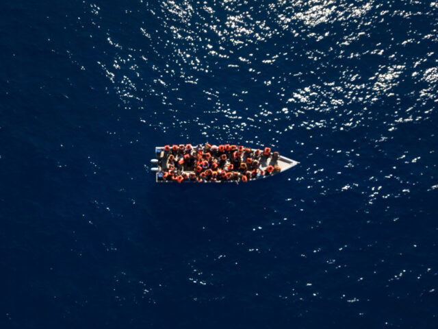 APTOPIX Migration Europe Migrants from Eritrea, Libya and Sudan sail a wooden boat before being assisted by aid wor