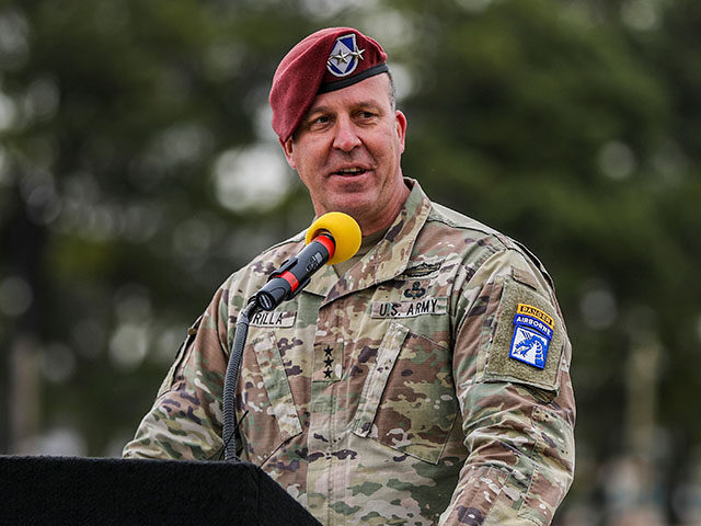 Then Lt. Gen. Michael "Erik" Kurilla gives a speech March 5, 2021, in Fort Campb