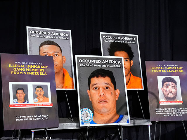 Posters are displayed in easels before Republican presidential nominee former President Do