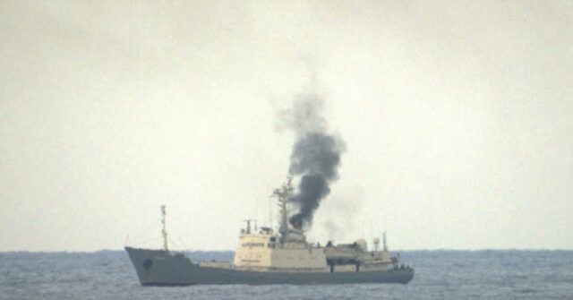 Russian Spy Ship Drifted Without Steering, on Fire, in Mediterranean