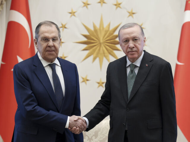 In this photo released by Russian Foreign Ministry Press Service, Turkish President Recep