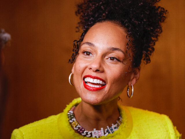 US singer Alicia Keys attends the "Tony Awards Meet the Nominees Junket" in New