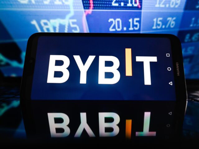 Bybit POLAND - 2023/11/14: In this photo illustration, a Bybit logo is displayed on a smartphone