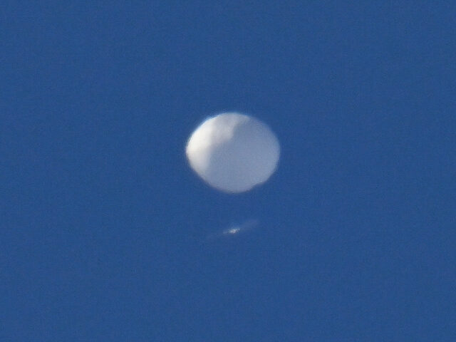 Chinese Spy Balloon Chinese spy balloon flies above in Charlotte NC, United States on February 04, 2023. The P