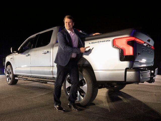 Ford boss Jim Farley with an EV