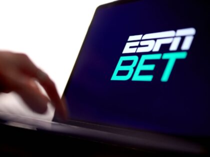 The ESPN Bet logo on a laptop arranged in New York, US, on Thursday, Feb. 22, 2024. Penn E