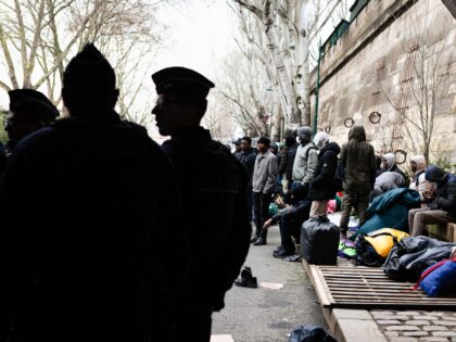 PARIS, FRANCE - 2024/03/06: A group of migrant minors seen waiting while their camp was ev