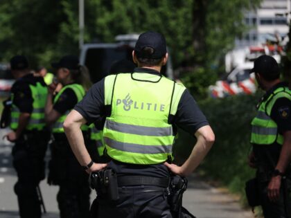 ARNHEM, NETHERLANDS - MAY 11: Police take measures at the designated location where the Pa