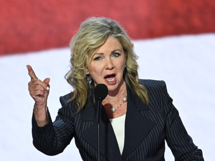 US Senator Marsha Blackburn, Republican of Tennessee, speaks during the first day of the 2