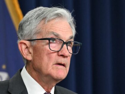 US Federal Reserve Chairman Jerome Powell speaks during a news conference at the end of th