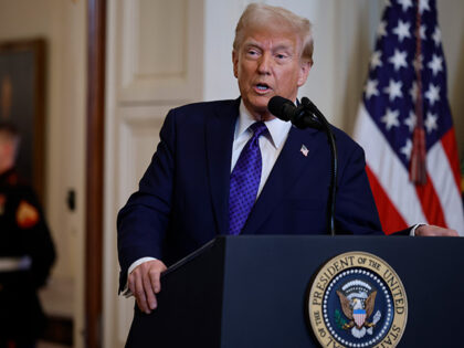 U.S. President Donald Trump delivers remarks before signing the Laken Riley Act, the first