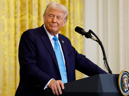 U.S. President Donald Trump attends a joint press conference with Israeli Prime Minister B