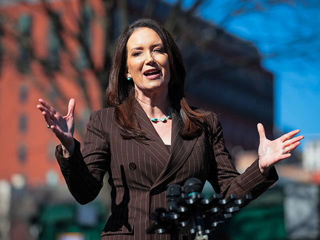 U.S. Agriculture Secretary Brooke Rollins speaks to the press outside the White House on F
