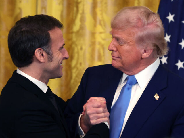 French President Emmanuel Macron Visits The White House WASHINGTON, DC - FEBRUARY 24: U.S. President Donald Trump and French President Emmanuel Ma