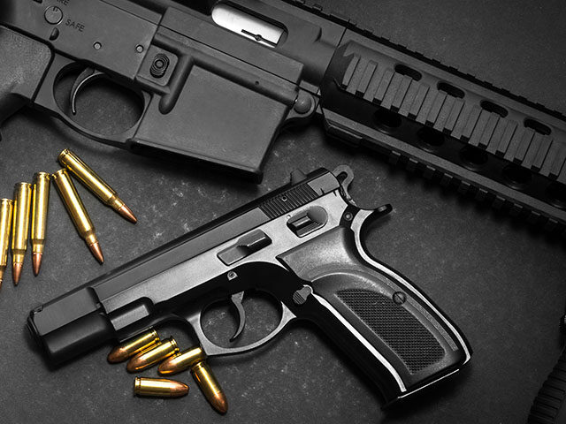 9mm handgun with ar15 rifle and ammunition