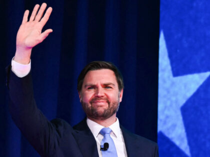 US Vice President JD Vance arrives to speak during the annual Conservative Political Actio