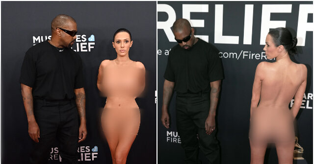 Watch: Kanye West Walks With Nude Wife Bianca Censori on Grammys Red Carpet