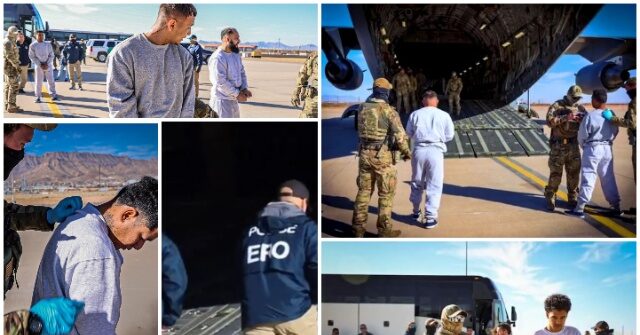Trump's First Military Flight of GTMO-Bound Migrants Leaves El Paso