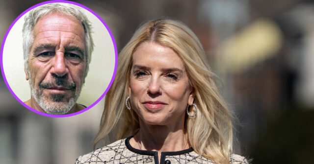 Pam Bondi Confirms Epstein Files 'Sitting On' Her Desk for Review