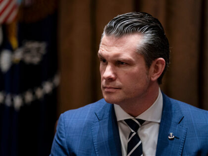 Pete Hegseth, US secretary of defense, during a cabinet meeting at the White House in Wash