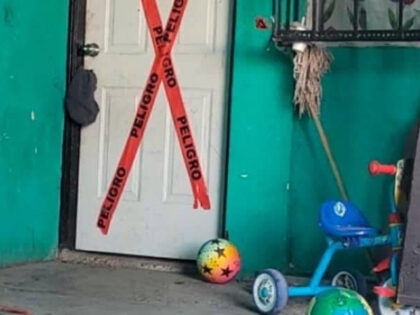 Entrance to a house where gunmen killed a family in Reynosa. (Credit Breitbart Texas / Car